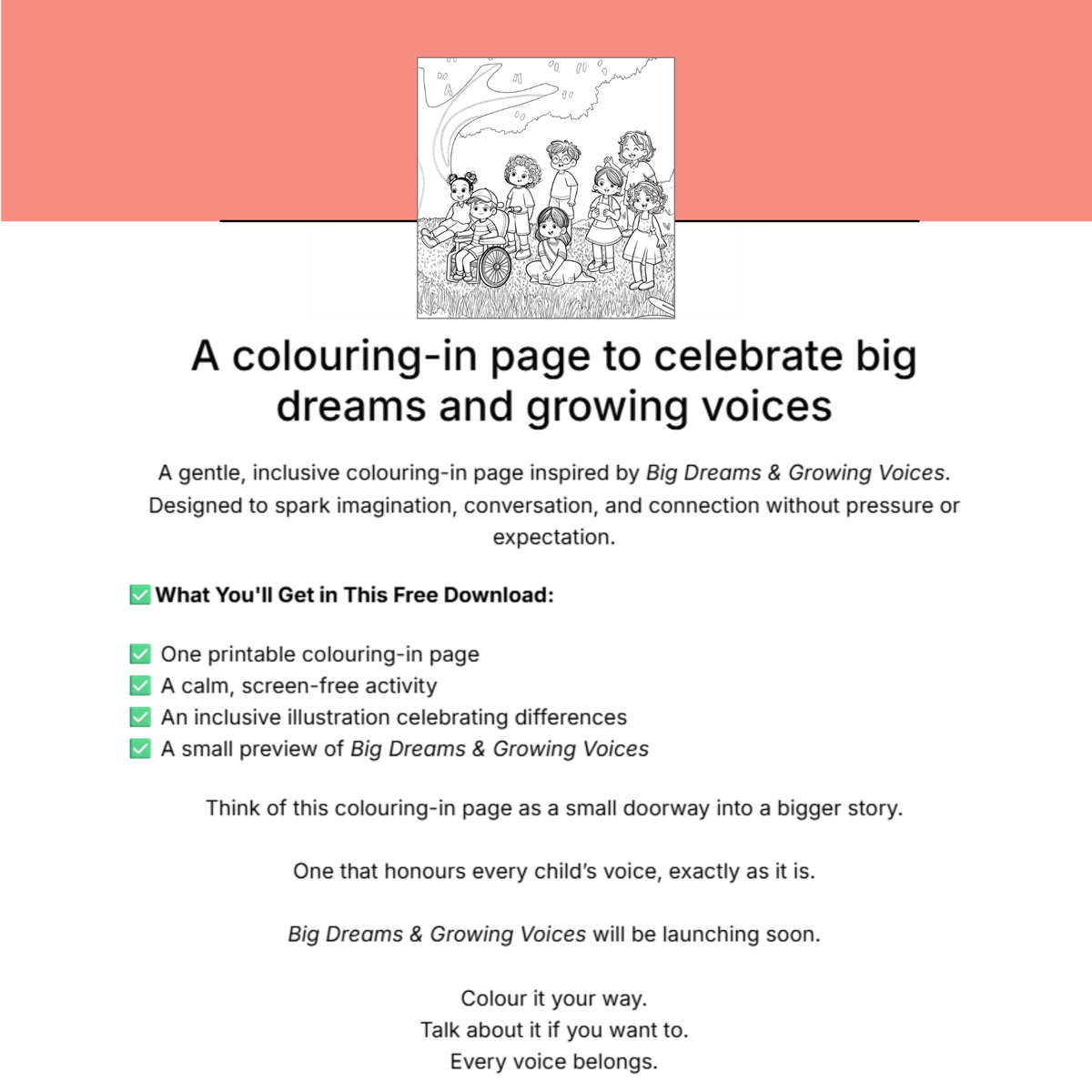 FREE - Big Dreams & Growing Voices – Tash Howlett