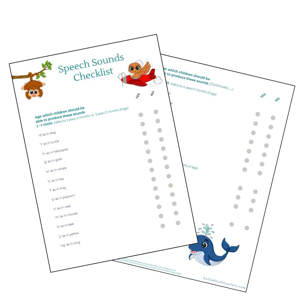 FREE - Speech Sounds Checklist